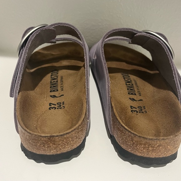 Birkenstock Arizona Big Buckle Nubuck Leather Purple Fog Sandals- 37 - Picture 9 of 12